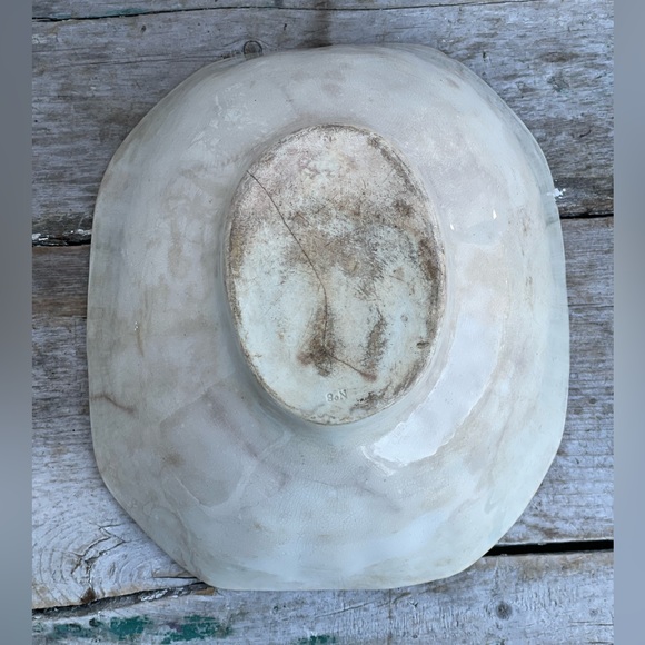 antique pineapple Stoneware bread mold bowl No.8 french country farmhouse decor - Picture 5 of 12